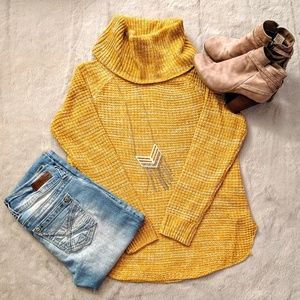 It's Our Time Loose Turtleneck Yellow Sweater